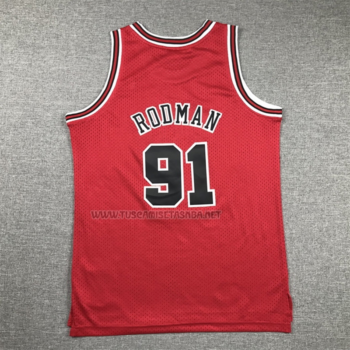 Camiseta Dennis Rodman NO 91 Nino Chicago Bulls Mitchell & Ness 1997-98 Rojo